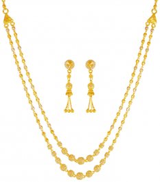 22K Gold Layered Necklace (Without Earrings) ( Light Sets )