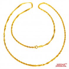 22kt Gold Long Disco Chain  ( Plain Gold Chains )