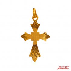 22kt Gold Cross Jesus  Pendant 