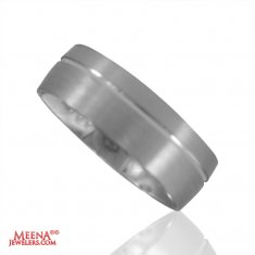 White Gold Wedding Band 18 kt