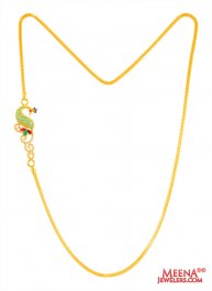 22K Gold Peacock Long Chain