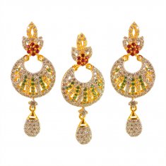 22karat Gold Pendant Set ( Precious Stone Pendant Sets )