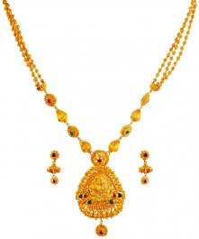22karat Gold Temple Necklace Set ( Gold Designer Sets )