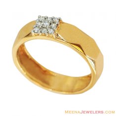 Mens Sturdy Diamond Ring 18K