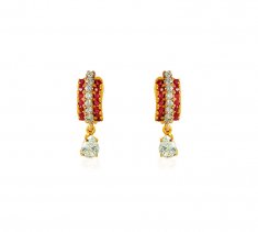 Ruby 22K Gold Earrings ( Clip On Earrings )