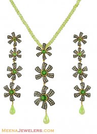 Diamond Pendant Set (Polki)