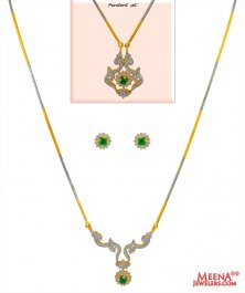 18 Kt Gold Diamond Necklace Set ( Diamond Necklace Sets )