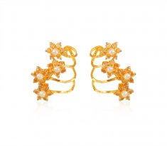 Designer Pearl Cz Earrings 22k 