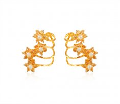 Designer Pearl Cz Earrings 22k 