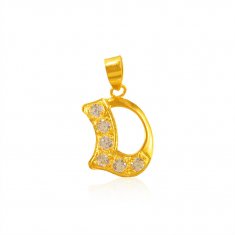 22K Gold Pendant with Initial (D)