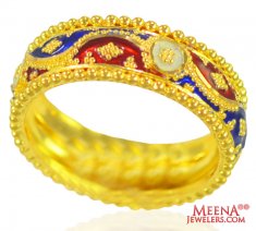 22Kt Yellow Gold Meenakari Band