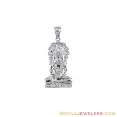 18k White Gold Lord Vishnu Pendant