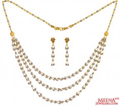 22Kt Gold Two Tone Necklace Set