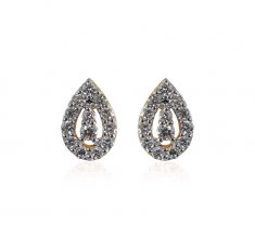 18K Gold Diamond Earring for Ladies ( Diamond Earrings )