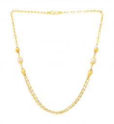 22Karat Gold Layer Chain With Pearl ( 22Kt Gold Fancy Chains )