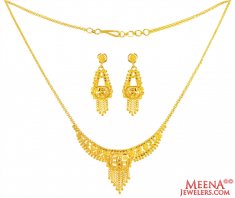 22 Kt Gold Traditional Necklace Set ( Light Sets )