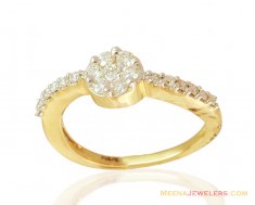 Fancy 18K Diamond Rind Gold