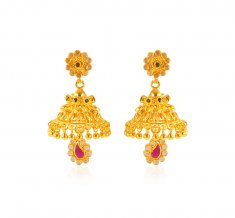  22 Karat Gold Jhumkhi Earrings ( Exquisite Earrings )