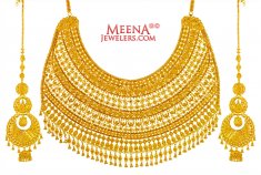 22Kt Gold Necklace Earring Set