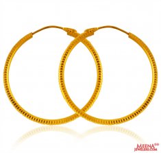 22 Kt Gold Big Hoop Earrings