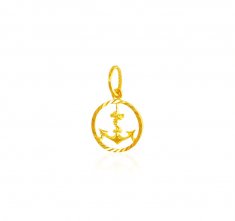 22K Gold Anchor Pendant