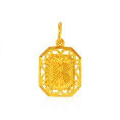 22KT Gold Pendant with Initial (B) ( Initial Pendants )
