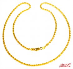 22 Kt Hollow Rope Chain (26 Inches) ( Plain Gold Chains )