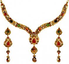 22kt Gold Antique Kundan Set