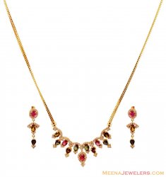 Delicate Diamond Necklace Set (18K)