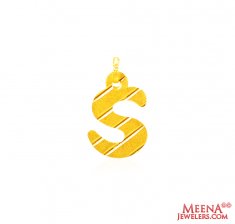 22Kt Gold Initial Pendant (S) ( Initial Pendants )
