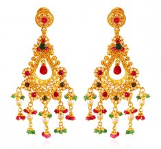 22Kt Gold Chand bali with Jhumki