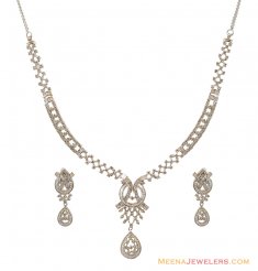 18K White Gold Necklace Set