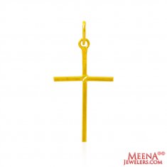 22Kt Gold Plain Cross Pendant ( Jesus Cross Pendants )