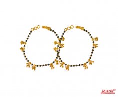 22Karat Gold Kids Mania (2pc) ( Black Bead Bracelets )