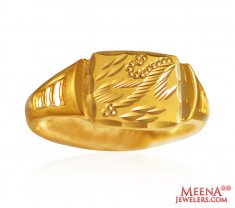 22k Gold Mens Thin Ring