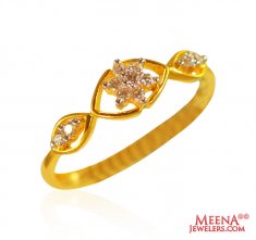 22Kt Gold CZ Ring ( Ladies Signity Rings )