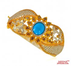 22 Kt Gold Designer Stones Kada ( Stone Bangles )