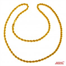22 Kt Gold Fancy Rope Chain ( Plain Gold Chains )