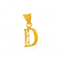 22Kt Gold Initial (D) Pendant