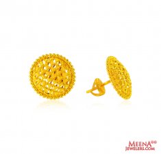 22K Gold Round Earrings