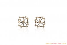18Kt White Gold Floral Earrings