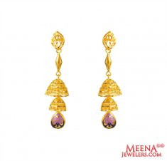 22K Fancy Chandelier Earrings ( 22Kt Gold Fancy Earrings )