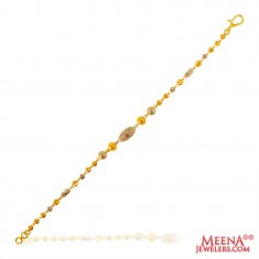 22 Kt Gold Two Tone Bracelet ( Ladies Bracelets )