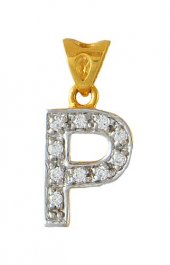 22Kt Gold Pendant with Initial(P) ( Initial Pendants )