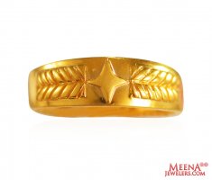 22k Gold Mens Thin Ring ( Mens Gold Ring )