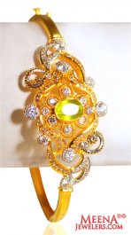 22k Gold kada with colored CZ ( Stone Bangles )