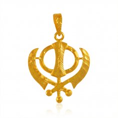 22K Gold Khanda Pendant