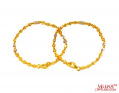 22Kt Gold TwoTone Baby Bracelet 2pc