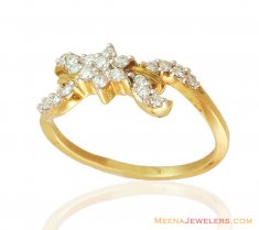 18K Delicate Diamond Gold Ring ( Diamond Rings )