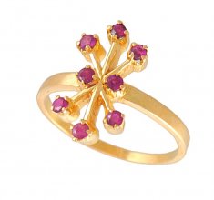 Gold Ring with Ruby ( Ladies Rings with Precious Stones )